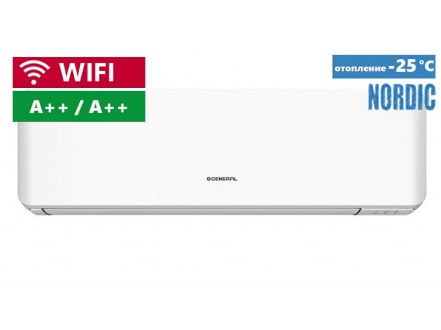 Климатик General Fujitsu NORDIC ASHG12KMCEN/AOHG12KMCEN, А++,WIFI